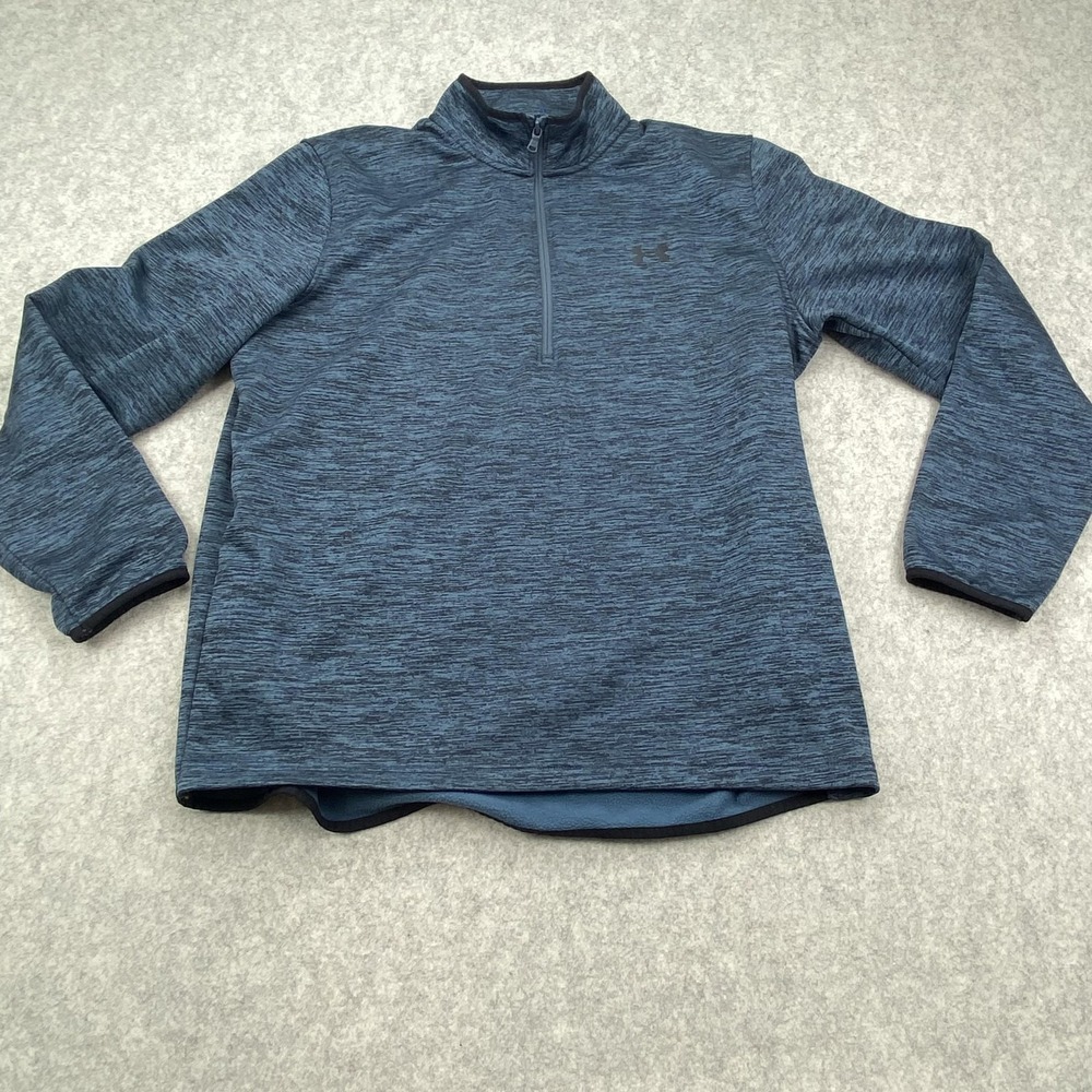 Under Armour ColdGear Mens XL Blue 1/4 Zip Fleece Pullover Athletic Loose Fit